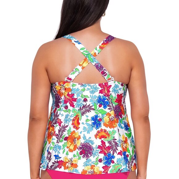 NWT Sunsets Escape Camilla Flora Sadie High Neck Tankini Top Swimsuit 22 - Picture 2 of 7
